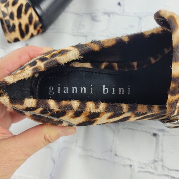 NWOB Gianni Bini Maxxwelle Leopard Print Faux Calf Hair Platform Loafers - Picture 10 of 12